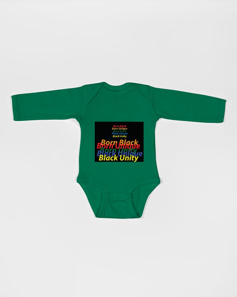 B-U Black Unique Infant Long Sleeve Baby Rib Bodysuit | Rabbit Skins